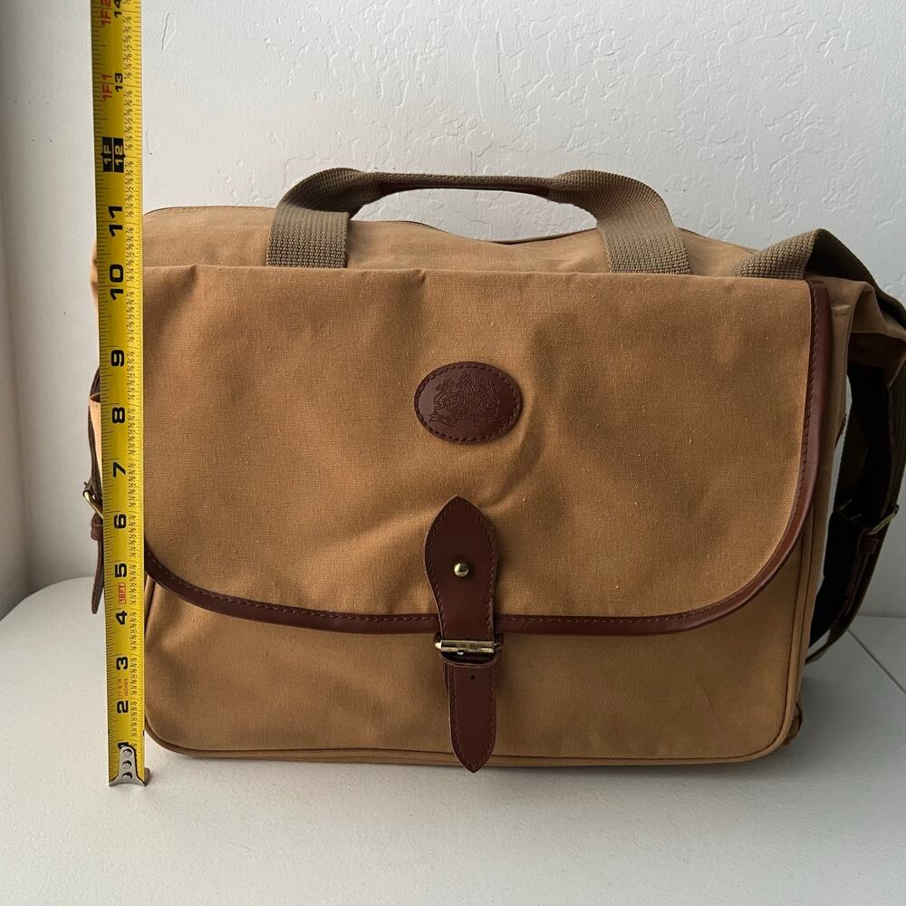 Vintage Ralph Lauren Canvas Crossbody Safari Messenger Bag Tan Neutral Old Money - Picture 15 of 16
